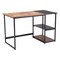 Modern Home 47.25&#x22; Brown and Black Office Desk with 3 Shelves
